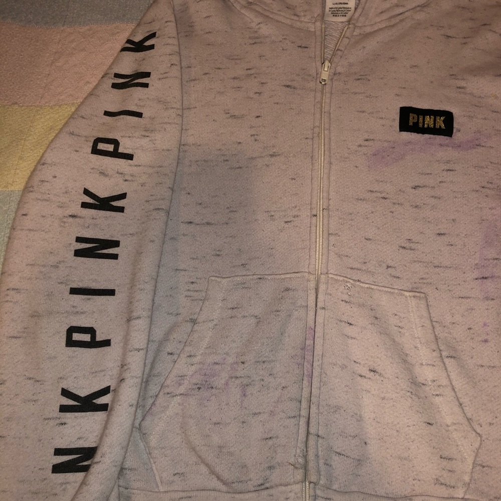 PINK light pink and grey designed jacket